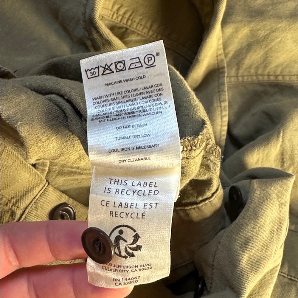 Outerknown SEA Olive Green Organic Cotton Limen‎ Jumpsuit Romper M - Picture 12 of 12